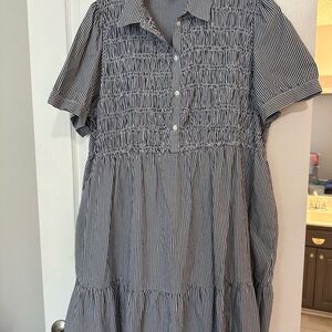 J. Crew Navy and White Striped Dress